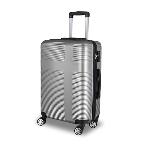 ILLUMINEW Luggage Sets with Durable Lightweight Carry-On Suitcases, Spinner Wheels, and TSA-Approved Lock (SHIZI, silver Grey, 24)
