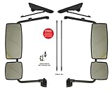 Door Mirror with Arm Black - Driver and Passenger Side (Fit: International 4300 4400 7400 7600 8500...