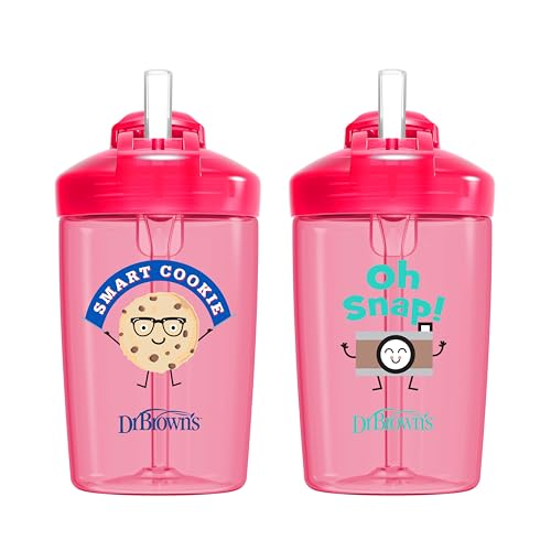 Image of Dr. Brown’s Milestones Sippy Cup with Straw - Pink - 2pk - 12m+