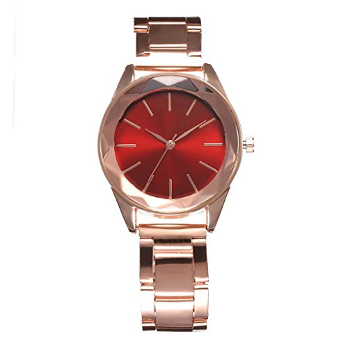 Preisvergleich Produktbild Damen Armbanduhren Elegant Quarzuhr,Neue Einfache Damen-Quarzuhr-Temperament-Beiläufige Uhr-Weibliche Modelle Evansamp(Rot)