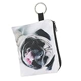 Cartoon Coin Purses, Pug Dog Printed Wallets Polyester Card Storage Bags, Cute Earphone Bags, Durabl