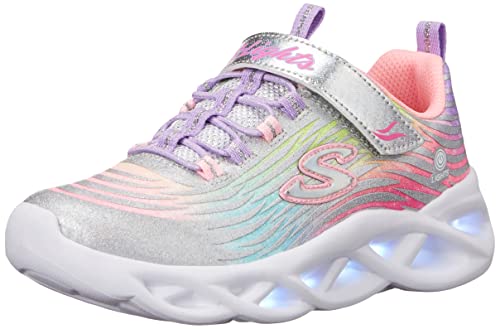 Skechers Girls Twisty Brights - Mystical Bli Sneaker, Silver/Multi, 8 Toddler Us #TOP25