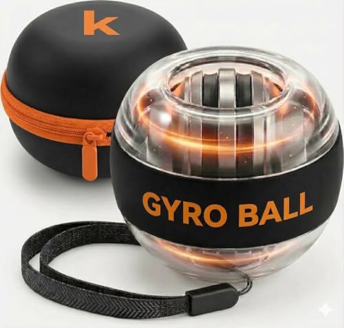 Gyro ball fortalecedor antebrazo con giroscopio autostart LED y funda para hand grip de gimnasio
