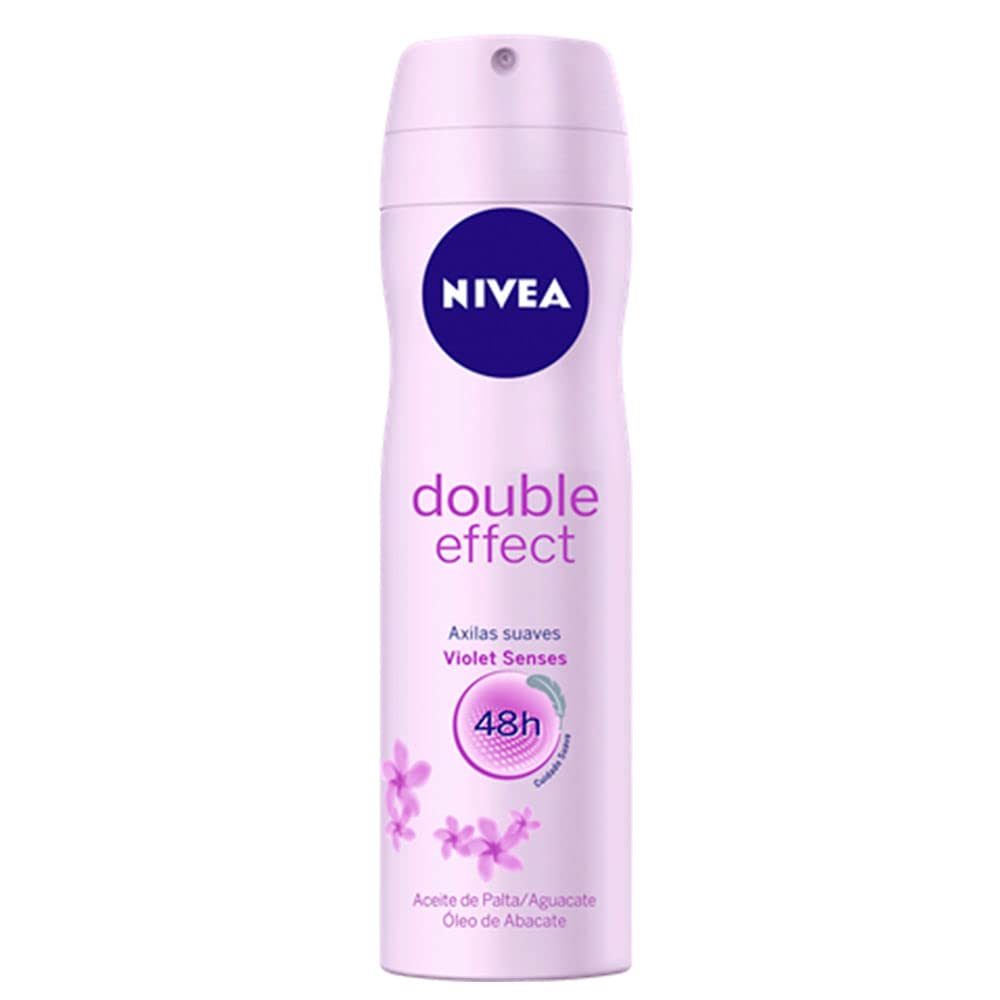 Nivea Double Effect 48 Hr Anti-perspirant Deo Spray (Violet Senses) 150ml. (Pack of 3)