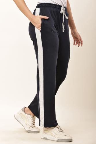 Image of Women's Loose Fit Track Pants - Polycotton Joggers with Elastic Waistband & Side Pockets | Lower Comfortable for Gym, Running & Casual Wear