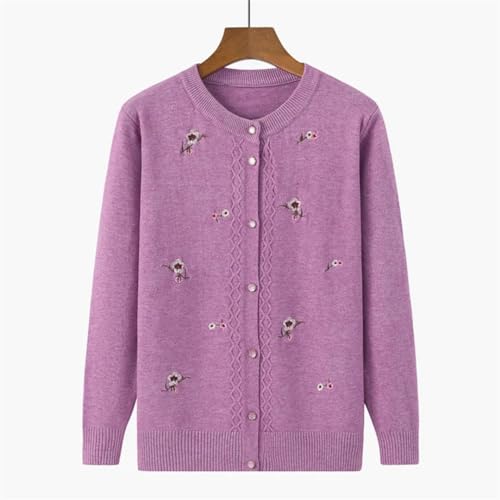 Women Knitted Sweaters Autumn Winter Printed Middle Aged Mother Embroidered Long Sleeve Cardigan Tops Button Sweater3