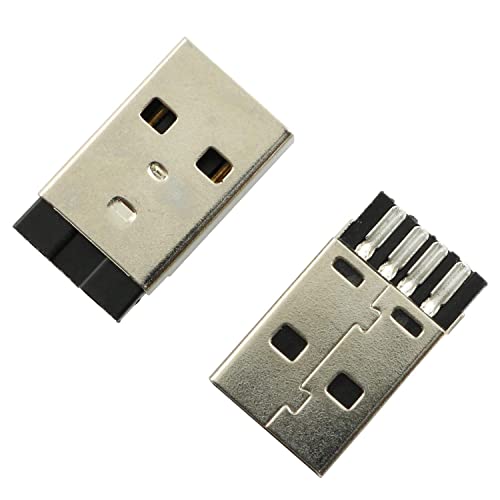 TAODAN 10pcs Conectores USB 2.0 Macho para Soldar miniatura 4
