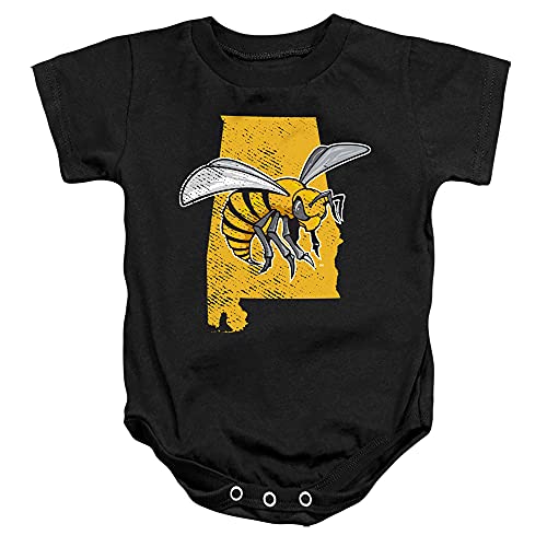 Alabama State University Official State Shape Unisex Infant Snap Suit for Baby,Black, 12 Months