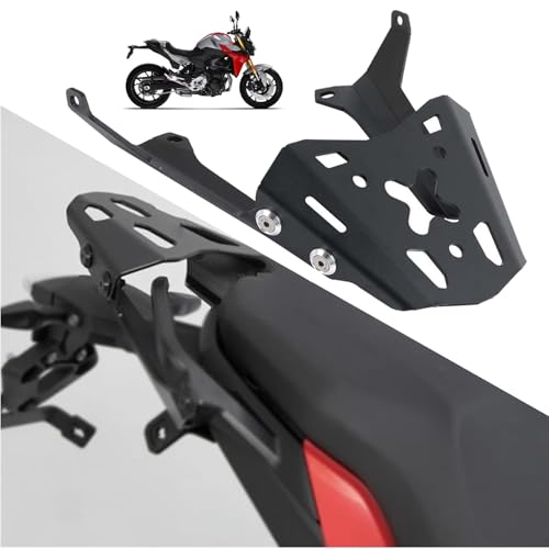 DFFMQSJ Compatible with BMW F900R F900XR 2019-2024 Motorcycle Rear Luggage Rack, Thick Steel Cargo Carrier Bracket Top Box Holder Support Bracket with 2Pcs Cargo Net for Tail Bag Top Case Helmet