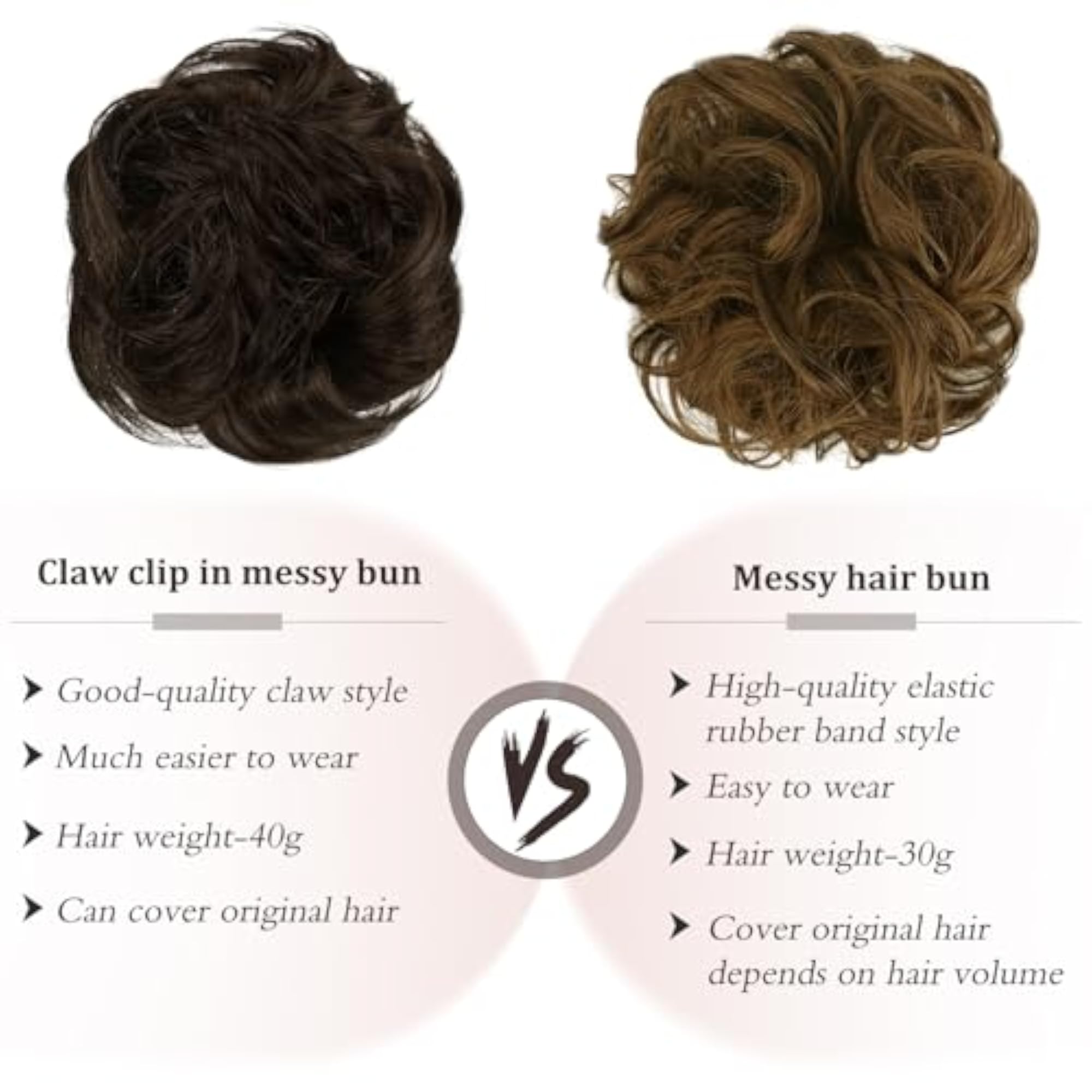 Women's Wavy Curly Claw Clip Messy Bun Hair Piece