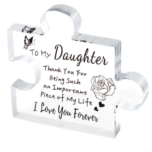 Placa acrílica bellamente elaborada, regalo perfecto para madres y hermanas en su día especial (hija)