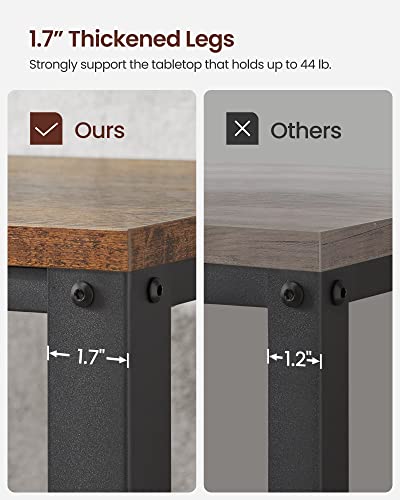 Image of VASAGLE Side Table, 2-Tier Nightstand with Mesh Shelf, Steel Frame