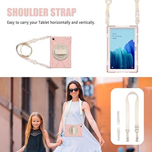 Coque rose pour iPad Mini 5 protection antichoc pivotante avec sangle
