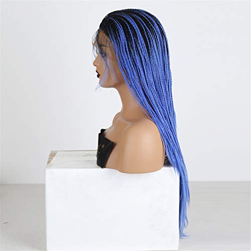 Perruque longue ombre blonde synthétique avec double tresse