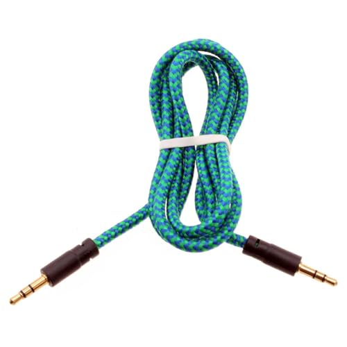 Cable Auxiliar Jack 3.5mm Trenzado Verde 1 m miniatura 1