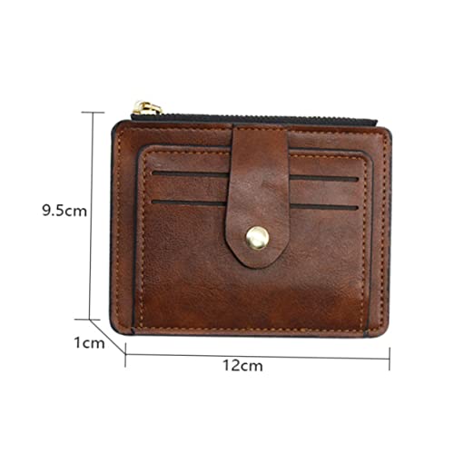 Multi Card Wallet for Women Durable PU Leather Zipper Buckle Clutch Brown for Credit Cards Ids Coins Cash present for Birthdays Special Occasions2