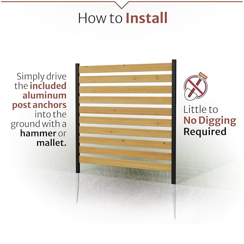 42in H x 38in W (2 Panels) No Dig Enclo Charleston Cedar Wood Privacy Screen, Ideal Outdoor Privacy Wall, Pool Equipment Enclosure, Trash Can Enclosures, Air Conditioner Fence, EC18009