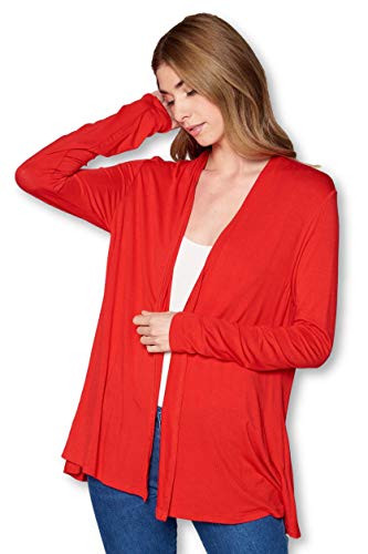 Image of Women Casual Open Front Long Sleeve Lightweight Softest Viscose Made from Bamboo Cardigan