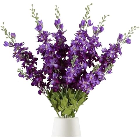 INSUNSIX 6PCS Purple Delphinium Flowers Cover