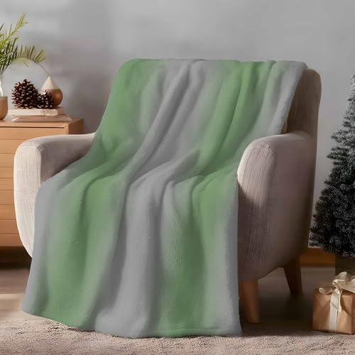 Green Grey Throw Blanket for Couch Gifts for Women Modern