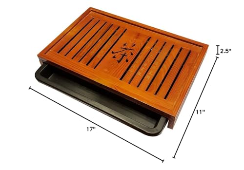 Bamboo GongFu Tea Serving Tray L17 x W11 x H2.5