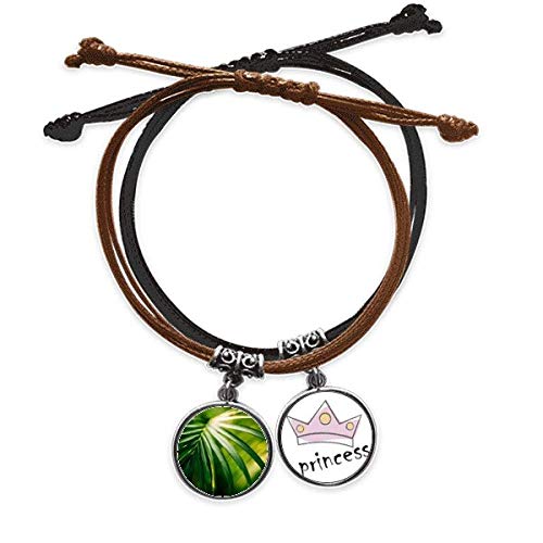 Pulsera de cuerda de hojas verdes ligera que no causa alergias en la piel