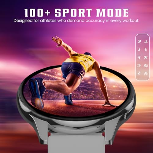 Image of PunnkFunnk Active 5 Smart Watch with 1.3 inch AMOLED HD Display | Bluetooth Calling, AI Voice Assistant, 100+ Sports Modes, Heart Rate & SPO₂ Tracking, IP68 Waterproof for Men & Women- (Grey)