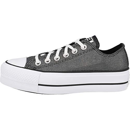 Image of Converse Chuck Taylor All Star Lift Industrial Glam Ox Silver /Black Polyester 6 US Womens