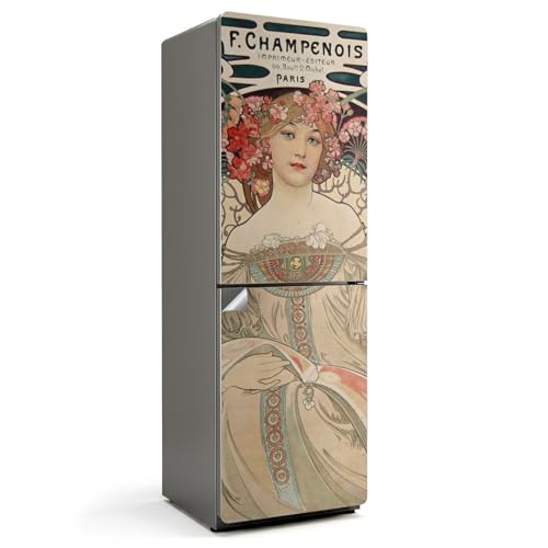 Pegatina adhesiva de diseño Alfons Mucha con acabado prémium 2