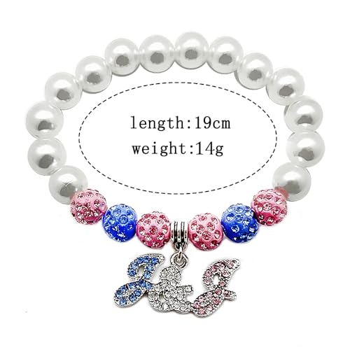 Stylish Jack & Jill Sorority Bracelet with Imitation Pearl Beads - Handmade Elastic Rhinestone Jewelry for JJ women Members2