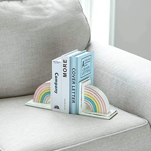 Nikky Home Metal Rainbow Book Ends Non-Skid Cute Kids Bookends Book Stoppers For Girls Home Children's Room Classroom Nursery Decor, Pack Of 2 #TOP2