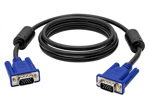 Cabo VGA Resistente e Estável 1,5M, Blindado com Filtro Anti Interferência, para Monitor, Projetor, TV e Computador Compatível com Diversos Dispositivos, Qualidade de Imagem Full HD 1080p