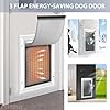 [Petoasis] 3-Flaps Heavy-Duty Dog Door, Rust Proof Aluminum Alloy Frame, Extreme Weather Dog Door Can Block Wind, Snow, and Rainwater Intrusion (Silvery White, XL for Door)