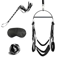 Deluxe 2.0 Upgrade Liebesschaukeln Sex Möbel,Liebesschaukel Sexschaukel für die Decke,Sex Swing mit 5 Extra Breite Polstern,Sex Würfel Paar Peitsche Augenbinde,BDSMs Spielzeug Hart BDSM Möbel Set