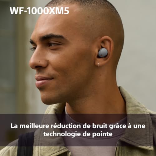 Sony WF-1000XM5 écouteurs sans Fil à réduction de Bruit, Bluetooth, Intra-Auriculaires avec Micro, 36 Heures d'autonomie, Charge Rapide, IPX4, Compatible iOS et Android - Argent