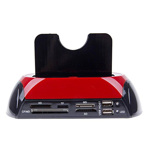 Docking Station 2 Hard Disk SATA IDE USB 3.0 y ranura E-Sata con lector de tarjetas multimedia 4