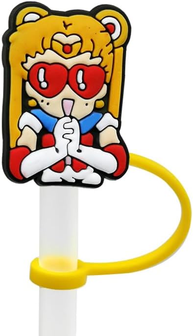 Miniatura 5 de Tapa de paja para Stanley, divertido adorno de paja de animal para Stanley de 30 y 40 onzas, bonita cubierta de paja de dibujos animados para