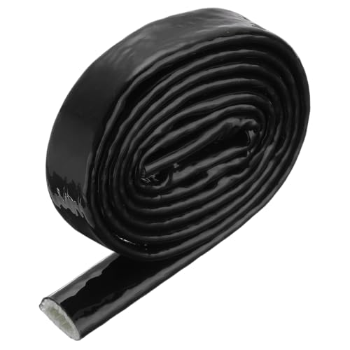 Image of MECCANIXITY 1 /2 inch ID 3.3ft Heat Shielded Fire Sleeve Silicone Coated Fiberglass Tape, for Automotive Hose Lines Wires Electrical Wiring, Black