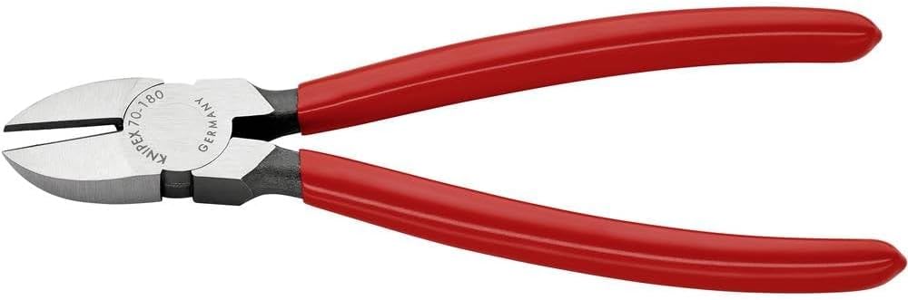 KNIPEX 70 01 180 EAN Diagonal Cutter black atramentized plastic coated 180 mm
