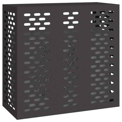 vidaXL Funda para Aire Acondicionado Negro 110 x 50 x 105 cm Acero, Funda para Aire Acondicionado, Rectangular, diseño Moderno, protección al Aire Libre, Esencial para terraza