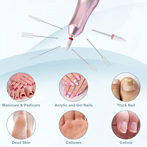 Anrui Cordless Nail Drill, Electric Nail Drill For Acrylic Gel Nails, Professional Electric Manicure & Pedicure Set, Nail Drill Machine With Metal & Ceramic Drill Bits - Rosegold #TOP4