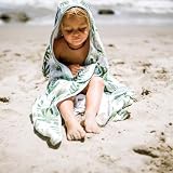 Little Unicorn Wysokiej jakości ręcznik z kapturem dla dużych dzieci, 100% bawełna, z przytulnym kapturem i kieszeniami, ultramiękka tkanina frotte w podszewce, pudełko prezentowe na 2-5 lat