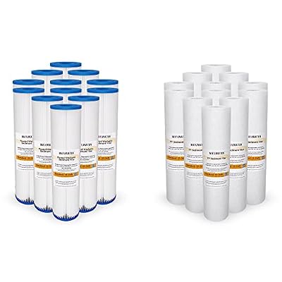 (24 Pack)10" Reverse Osmosis Whole House Sediment & Washable Pleated Water Filter 5? compatible with most Standard Whole House & reverse Osmosis Systems