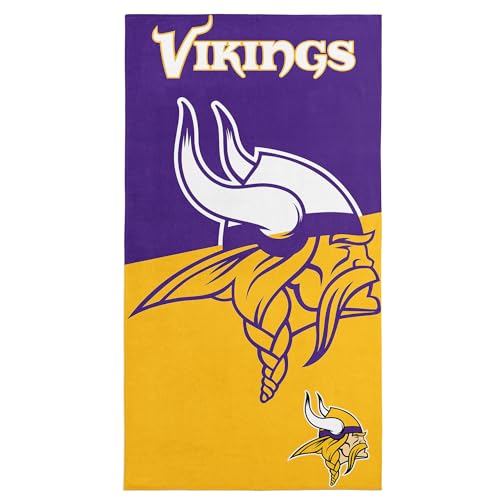 Image of Northwest NFL Minnesota Vikings Microfiber Beach Towel, 30 x 60 Inches - Quick Dry, Sand Resistant, Lightweight, Highly Absorbent, Incisor Design