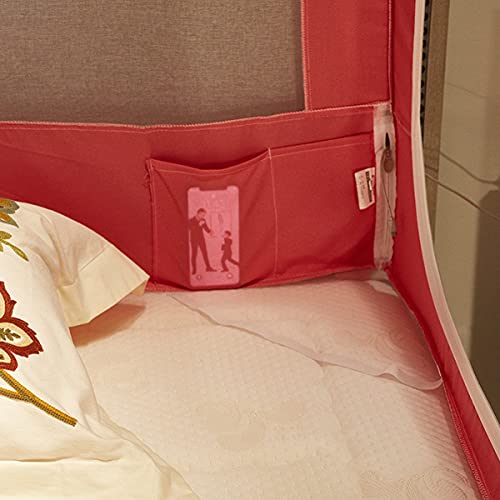 Moustiquaire pour lit avec portes à glissière tente de lit rose 150x200 rideaux de chambre