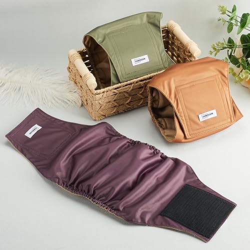 Waschbare Hundediaper für m. Hunde (3er Pack, Größe S). Premium, stark saugfähige Bauchbinden – geeignet für Inkontinenz, aufgeregtes Harnen & Training.
