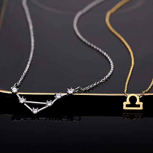 Collar Libra Oro y Plata con Constelación Zodiaco
