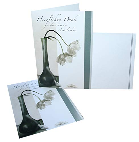 16 Trauer Danksagungskarten mit Umschlag Dankeskarten Danksagung Karten Trauerkarte Cover
