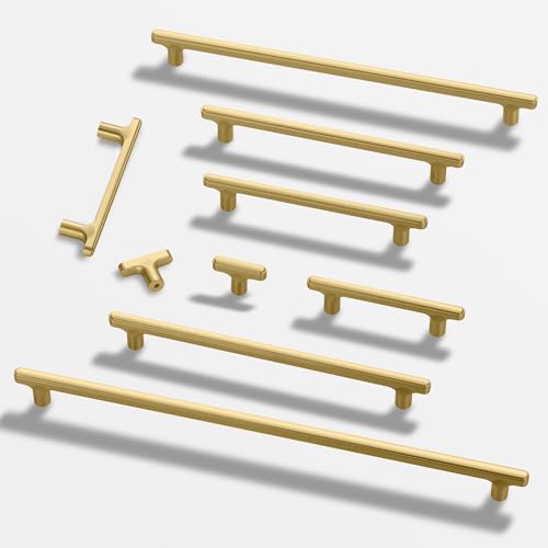 Lardmon 3 Pack Brushed Gold Modern Cabinet Pulls 4.4 Inch(112mm) Total Length | 3 Inch(76mm) Hole Center Bar Pulls Kitchen Cabinet Handles Solid Drawer Pulls Heavy Duty Kitchen Cabinet Hardware by Lardmon - Image 2