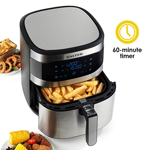 Salter EK4628 XXL 8L Air Fryer - Hot Air Circulation, Oil Free, Removable Non-Stick Basket, Easy Clean, LCD Digital Touch Display, 60-Minute Timer, Family Size, Healthy Cooking, 8 Presets, 1800W - Image 7